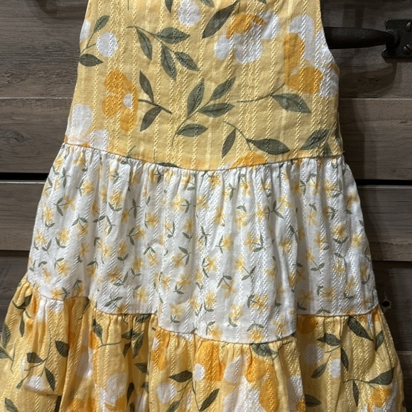 EUC CATHERINE MALANDRINO 4T YELLOW WHITE FLORAL TIERED RUFFLE SUNDRESS - Picture 2 of 12